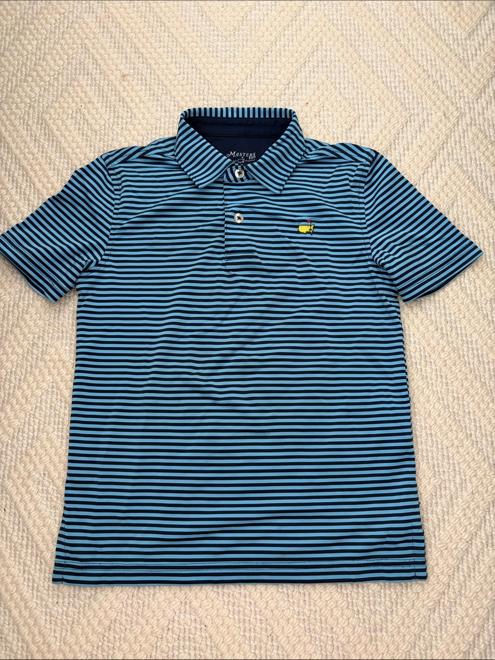 Masters striped blue polo
